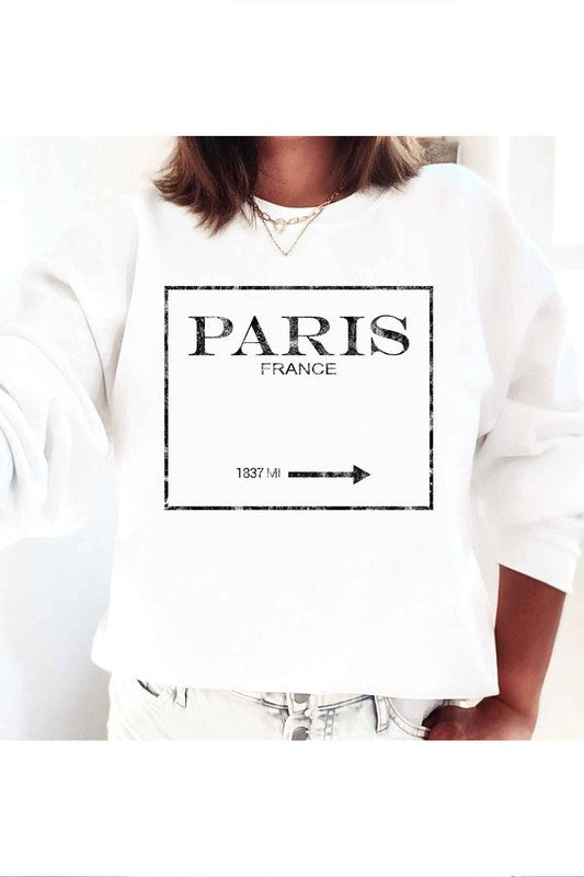 Paris France Graphic Long Sleeve SweatShirt