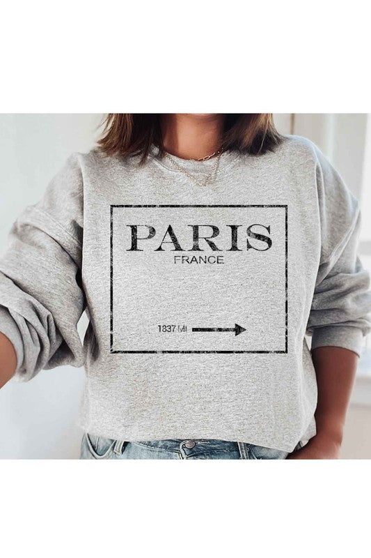 Paris France Graphic Long Sleeve SweatShirt