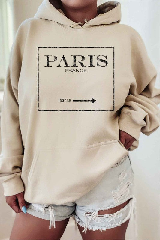 Long Sleeve Graphic Paris France Hoodie