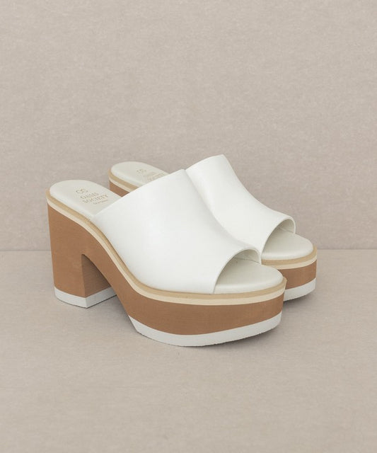 Oasis Society Maren - Layered Chunky Heel Strapless Slides