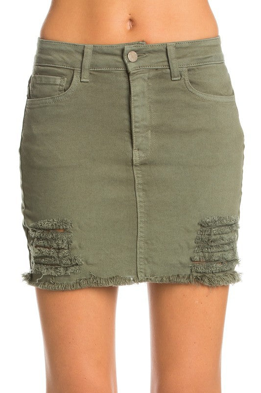 Women Denim Mini Pencil Skirt