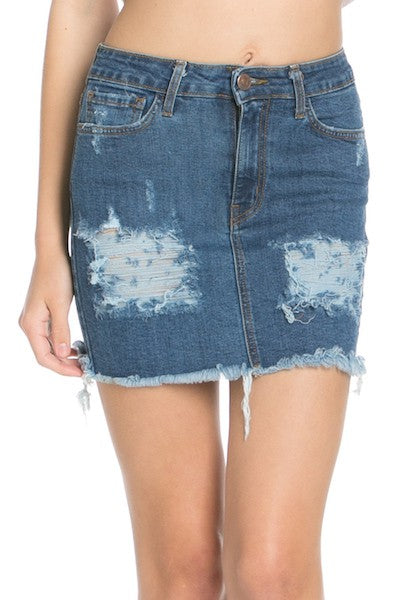 Blue Jean Denim Skirt