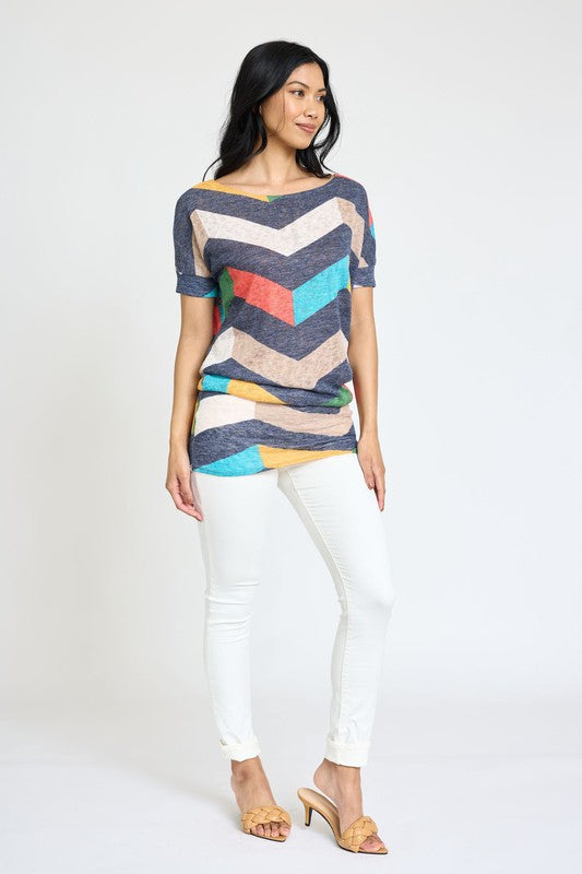 Chevron Dolman Top