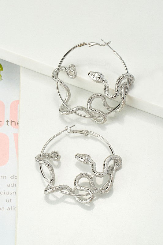 Snake hoop earrings