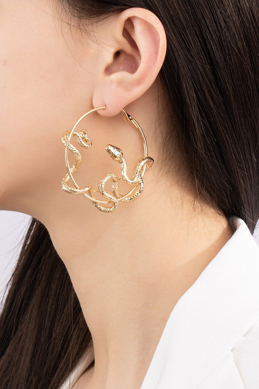 Snake hoop earrings