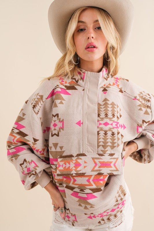 Aztec Western Pullover Sweater