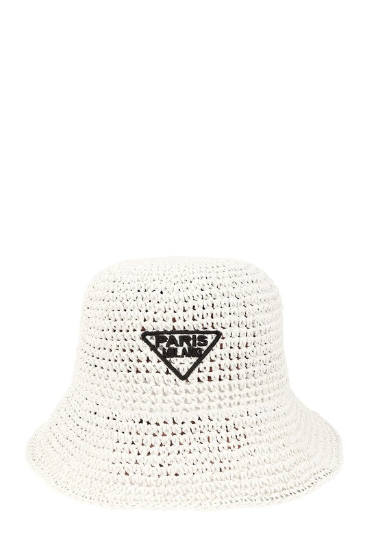 Paris Emblem On A Crochet Bucket Hat