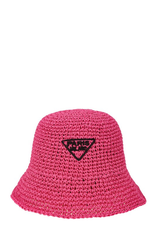 Paris Emblem On A Crochet Bucket Hat