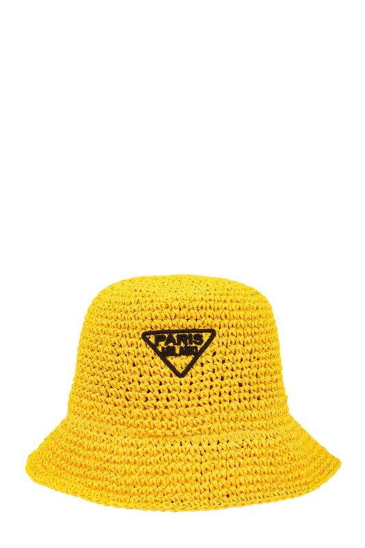 Paris Emblem On A Crochet Bucket Hat