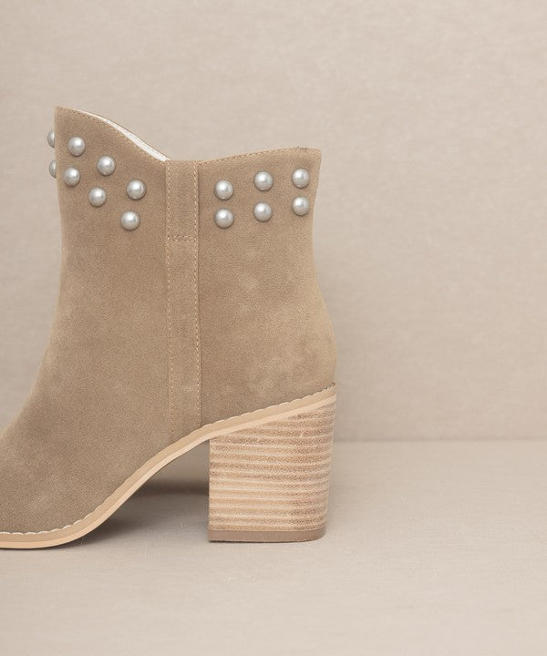 Oasis Society Alofi - Pearl Studded Collar Ankle Boots