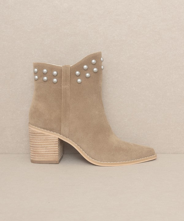 Oasis Society Alofi - Pearl Studded Collar Ankle Boots