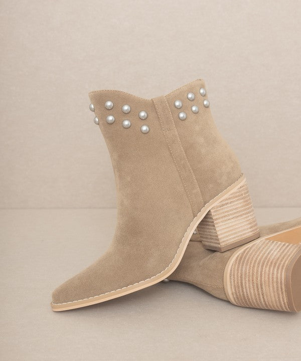 Oasis Society Alofi - Pearl Studded Collar Ankle Boots