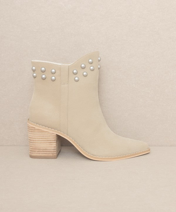 Oasis Society Alofi - Pearl Studded Collar Ankle Boots