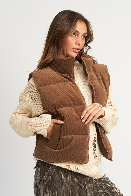 Corduroy Puff Vest