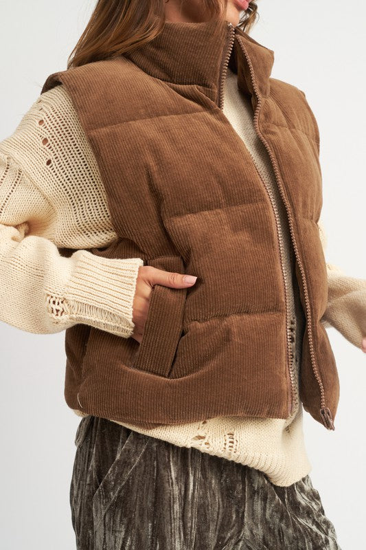 Corduroy Puff Vest