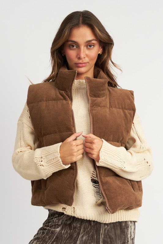 Corduroy Puff Vest