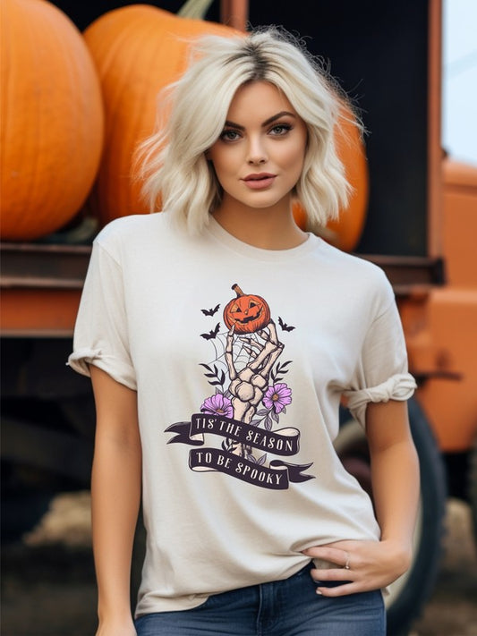 Tis The Season to Be Spooky Skeleton Graphic Tee