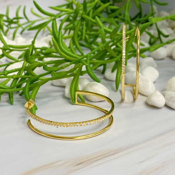 Doubled Open Top Hoop Earrings