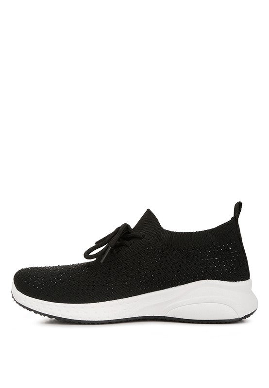 Elizha Studded Embellished Lace Up Slip on Sneakers