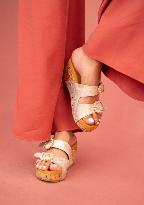 The Brianna Cork Wedge Sandals