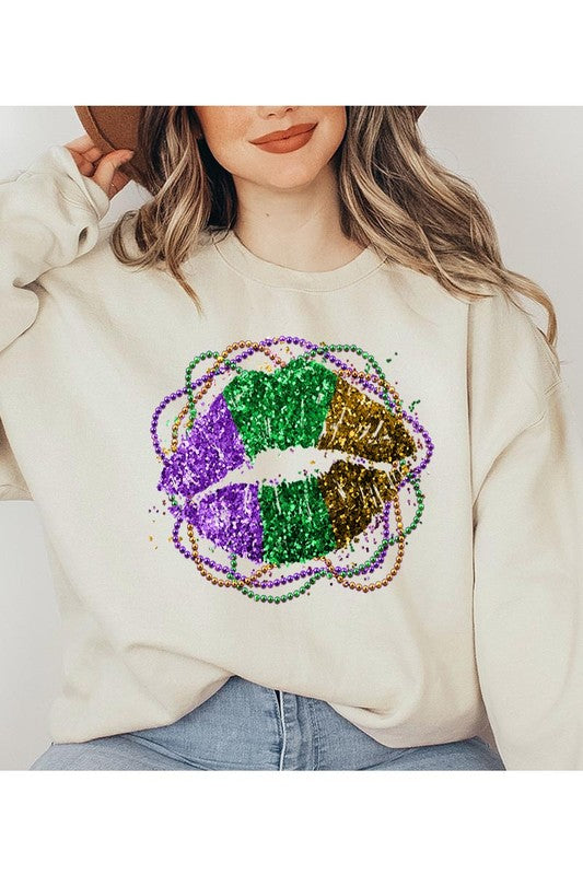 Mardi Gras Lip Graphic Sweater