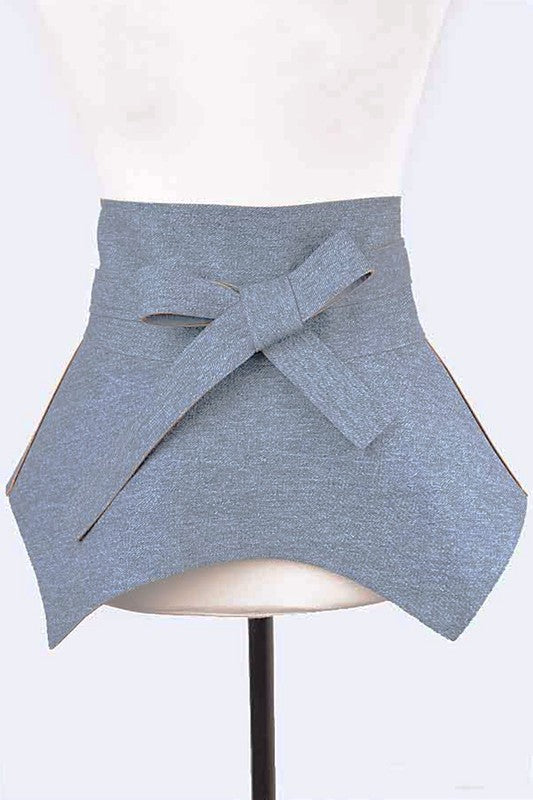 Denim Wrap Around Belt With Front Bow