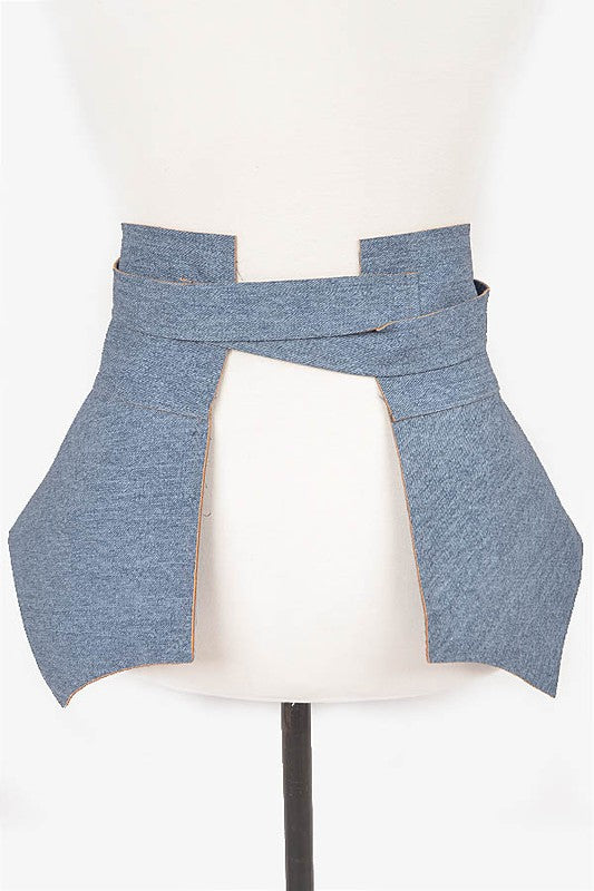 Denim Wrap Around Belt With Front Bow