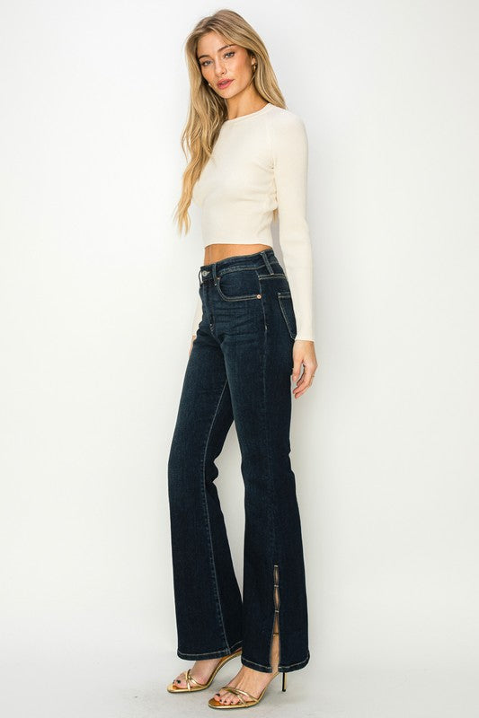 High Rise Dark Blue Slender Denim Jeans