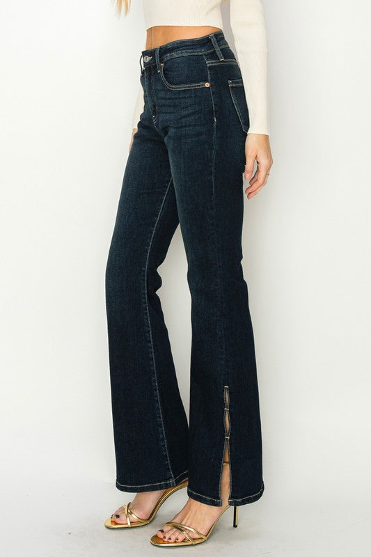 High Rise Dark Blue Slender Denim Jeans