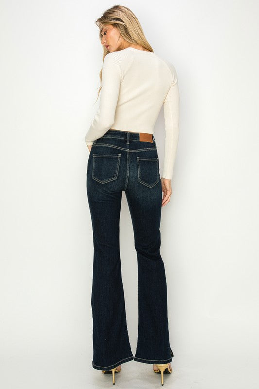 High Rise Dark Blue Slender Denim Jeans