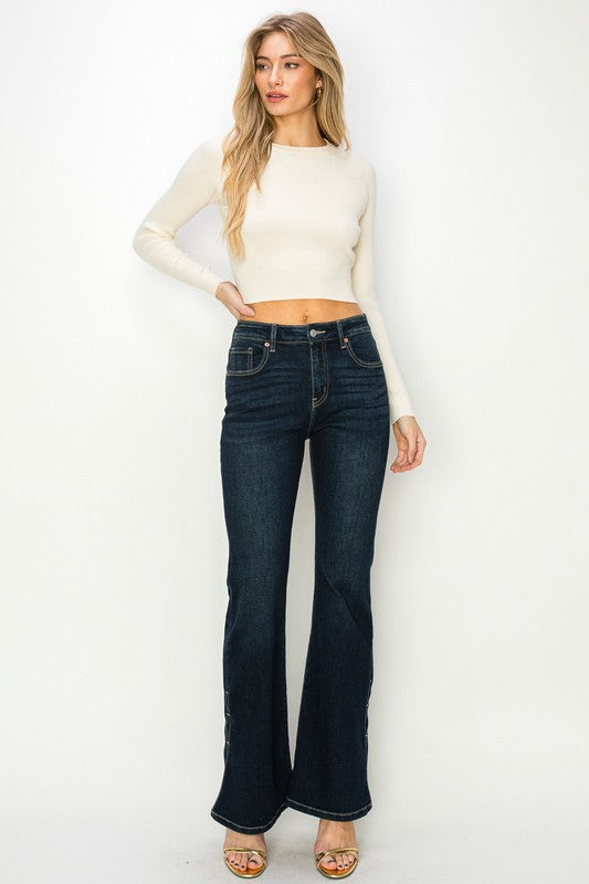 High Rise Dark Blue Slender Denim Jeans