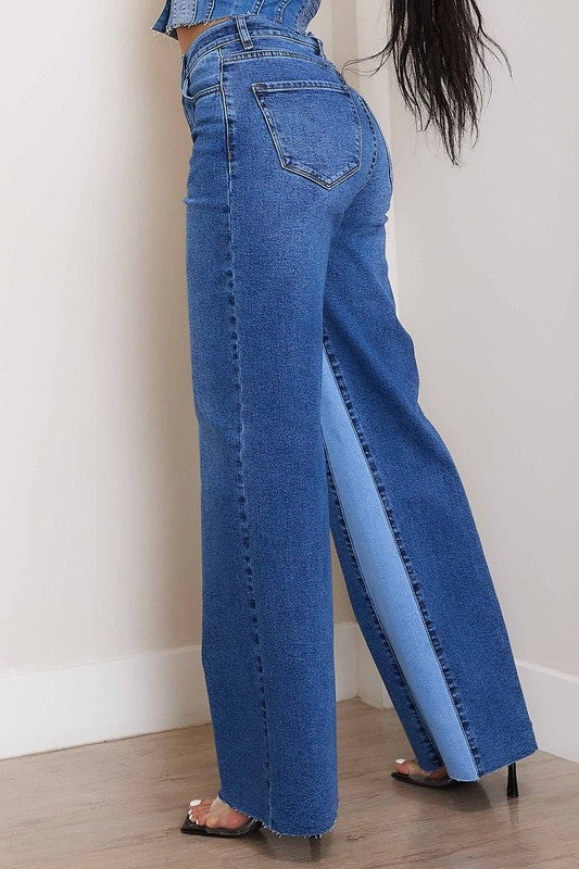 High-Rise Denim Wide Leg Jeans