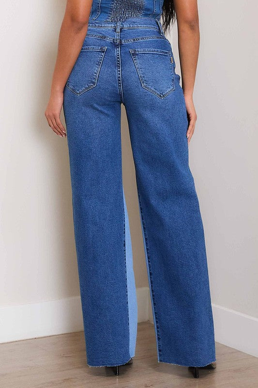 High-Rise Denim Wide Leg Jeans