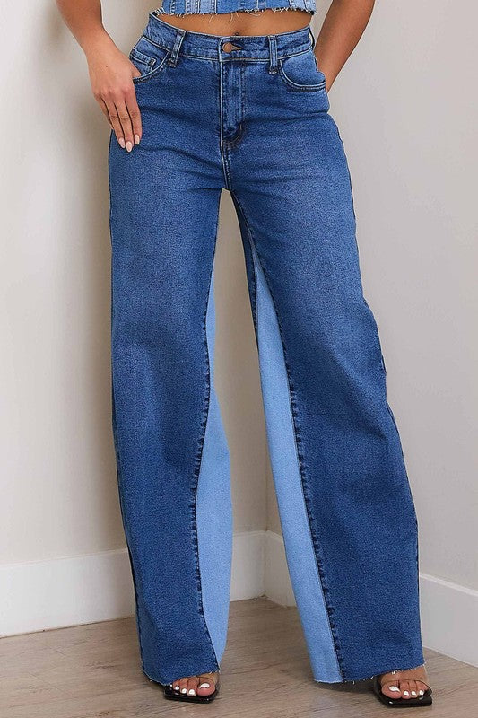 High-Rise Denim Wide Leg Jeans