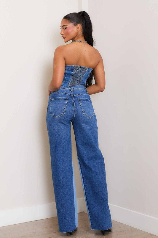 High-Rise Denim Wide Leg Jeans