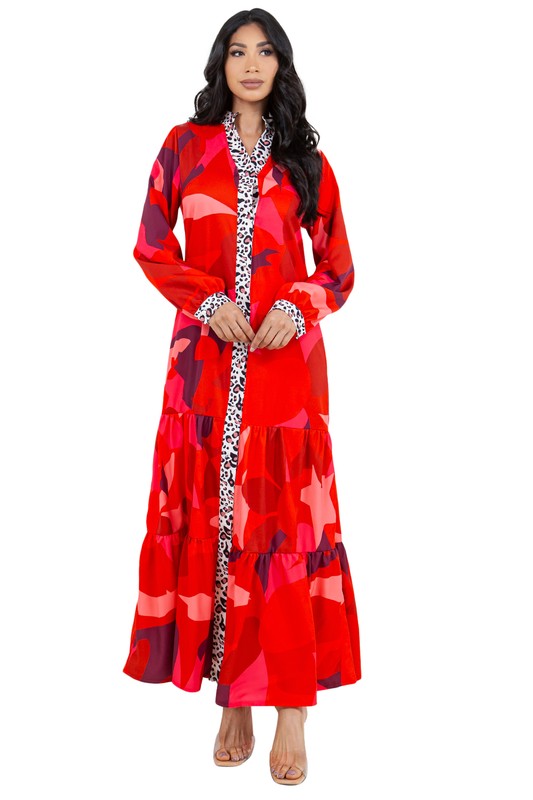 Women Fashion Buttoned Maxi Dress