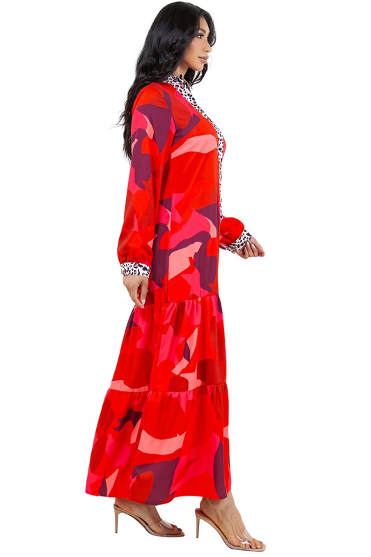 Women Fashion Buttoned Maxi Dress