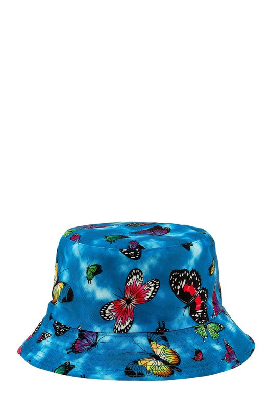 Multi Butterfly Print Bucket Hat