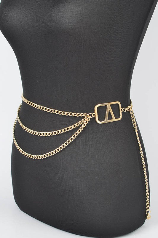 Iconic Logo Layered Chain Accessory Belt