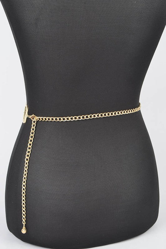 Iconic Logo Layered Chain Accessory Belt