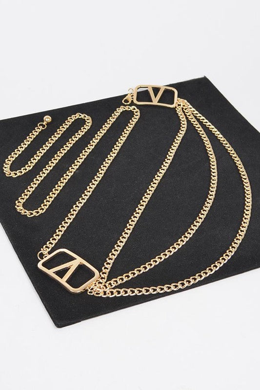 Iconic Logo Layered Chain Accessory Belt