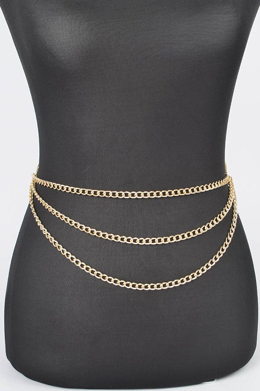 Iconic Logo Layered Chain Accessory Belt