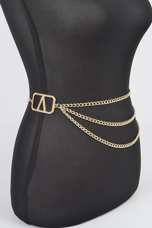 Iconic Logo Layered Chain Accessory Belt