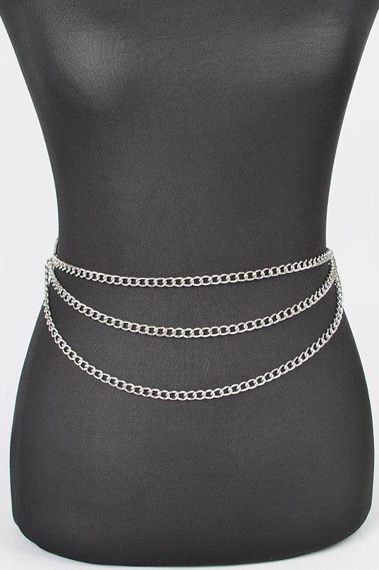 Iconic Logo Layered Chain Accessory Belt