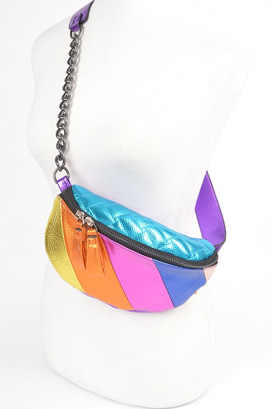 Metallic Rainbow Vintage Inspired Fanny Pack