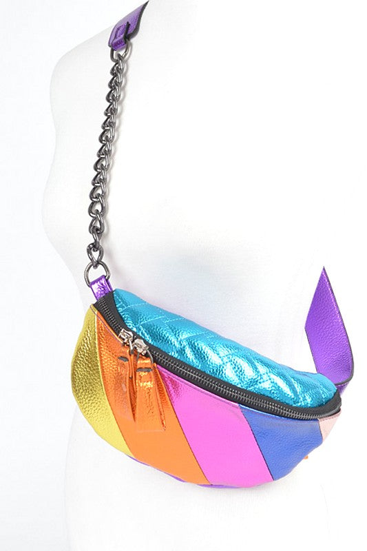 Metallic Rainbow Vintage Inspired Fanny Pack