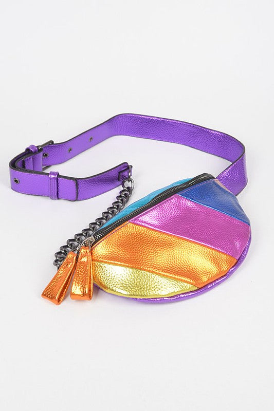 Metallic Rainbow Vintage Inspired Fanny Pack