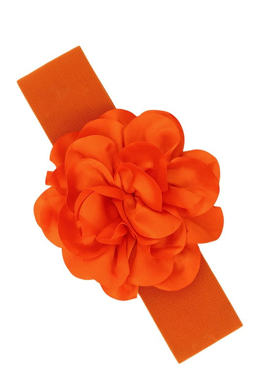 Chiffon Flower Charm Elastic Belt