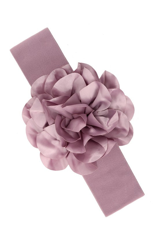 Chiffon Flower Charm Elastic Belt