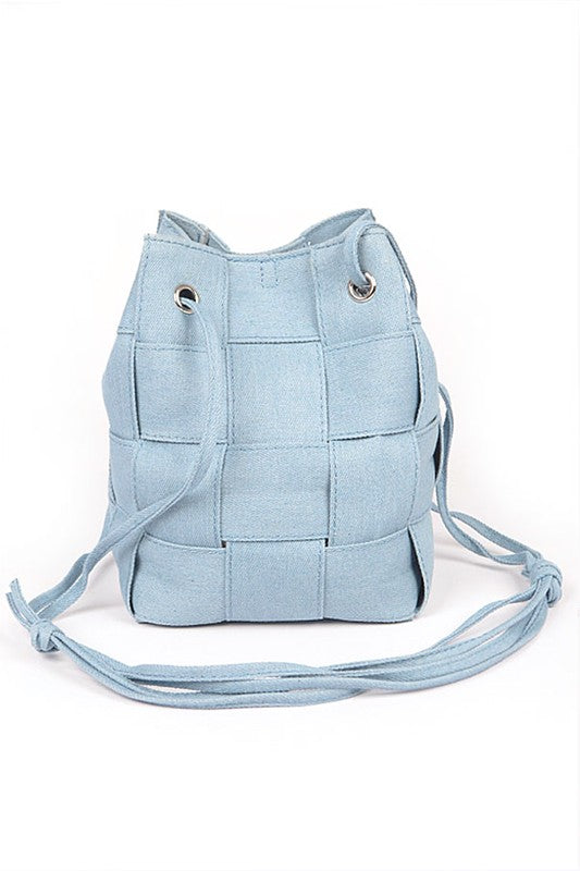 Weaved Denim Crossbody Bag